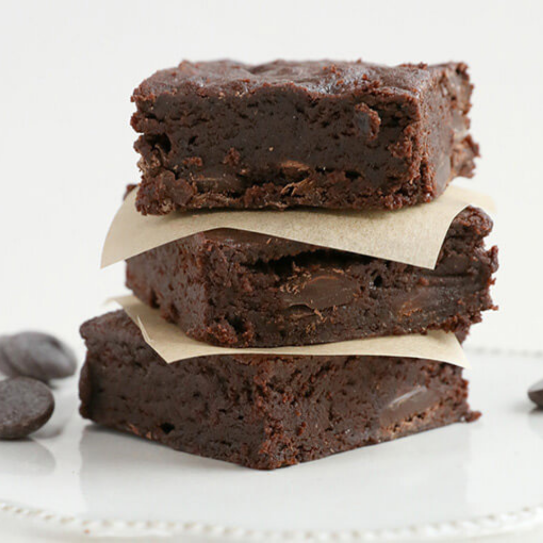 Brownies made with Planet Oat Dark Chocolate