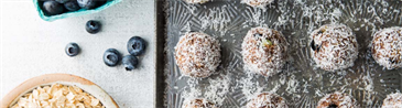 Blueberry Coconut Bites with Fruits from Chile