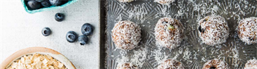 Blueberry Coconut Bites with Fruits from Chile