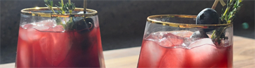 Pomegranate Blueberry Bourbon Smash with V8 Juice