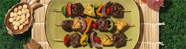 Grilled Steak Kabobs with Pineapple and Peppers using Soy Vay® Sauce