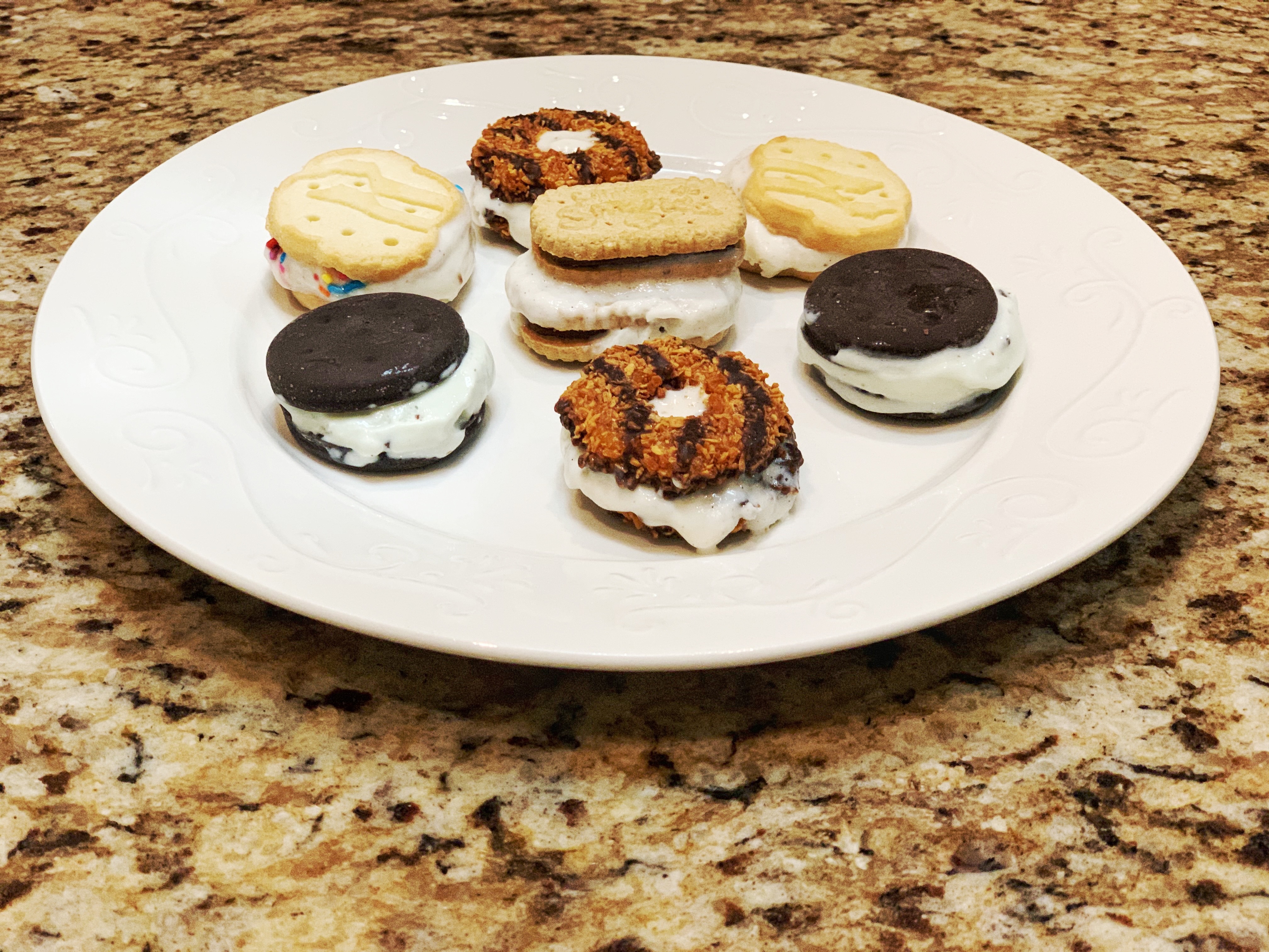Girl scout cookie ice cream sandwiches